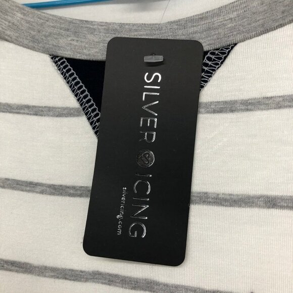 NWT - Silver Icing White Birch Stripped White & Blue Long Sleeve T shirt M - Picture 5 of 16